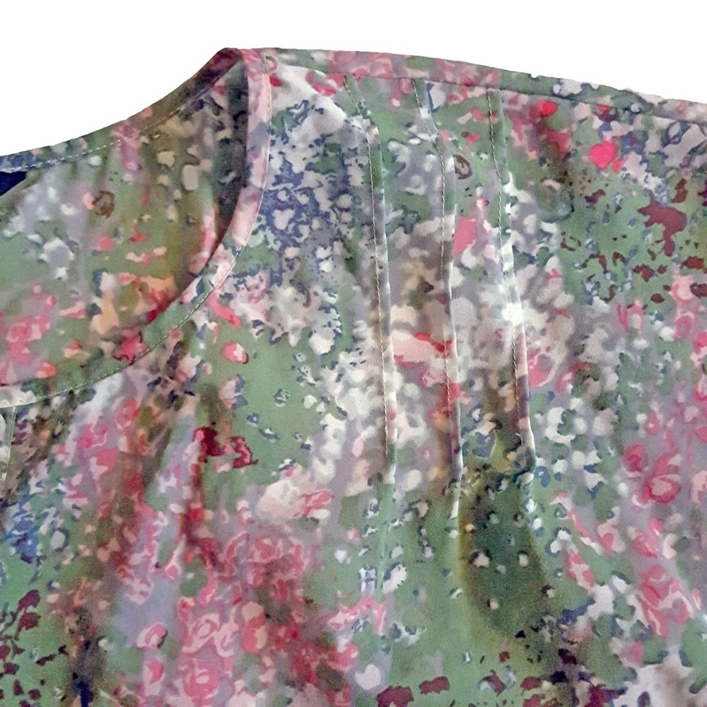 J. Crew Womens Floral Crepe De Chine Top Blouse L - Picture 3 of 8